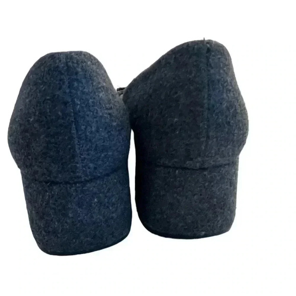 Karl Lagerfeld wool and tassled block heel rounded toe office career pumps gray - Picture 7 of 10